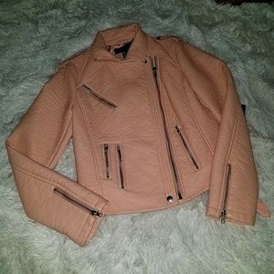 NWT FOREVER 21 Rose Pink Moto Jacket